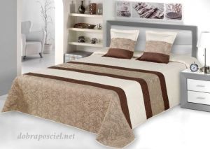 Narzuta na łóżko 220/240+poszewki na poduszki Kolor beż-brąz